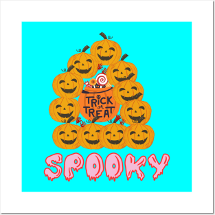 Halloween Pumpkin Themed Design Posters and Art